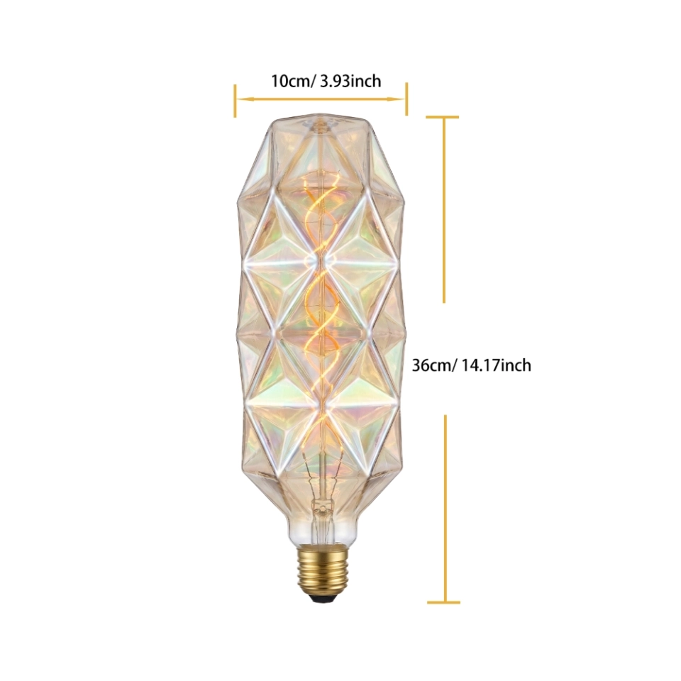 120 Iridescent Faceted Vase LED Bulb (8) 120 Iridescent Faceted Vase LED Bulb (8)