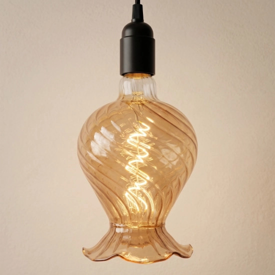 125 Amber Vase Shaped Glass LED Bulb