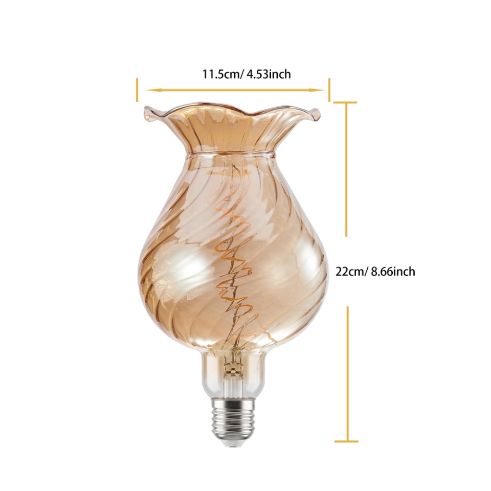125 Amber Vase Shaped Glass LED Bulb (5) 125 Amber Vase Shaped Glass LED Bulb (5)