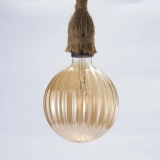 125 Ribbed Pumpkin Amber Glass LED Bulb