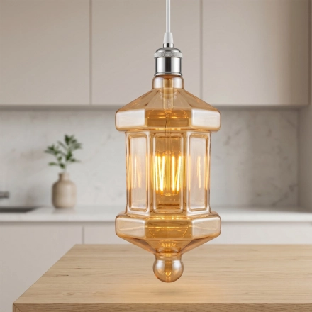 Vintage Amber Glass LED Courtyard Light / Decorative Outdoor Garden Pendant Light Vintage Amber Glass LED Courtyard Light / Decorative Outdoor Garden Pendant Light
