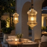 Vintage Amber Glass LED Courtyard Light / Decorative Outdoor Garden Pendant Light (4) Vintage Amber Glass LED Courtyard Light / Decorative Outdoor Garden Pendant Light (4)