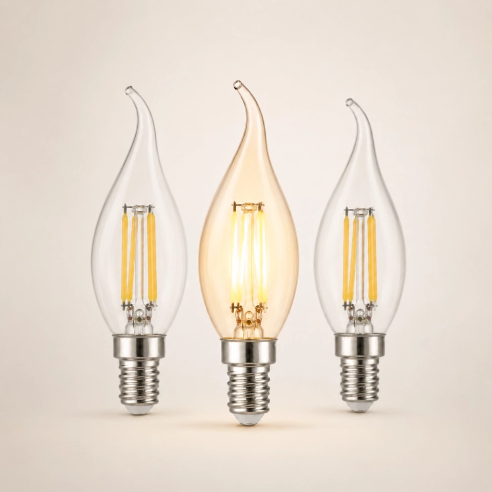 4W Flame Tip LED Filament Candle Bulb E14 (2)