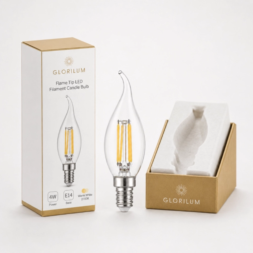 4W Flame Tip LED Filament Candle Bulb E14 (7) 4W Flame Tip LED Filament Candle Bulb E14 (7)