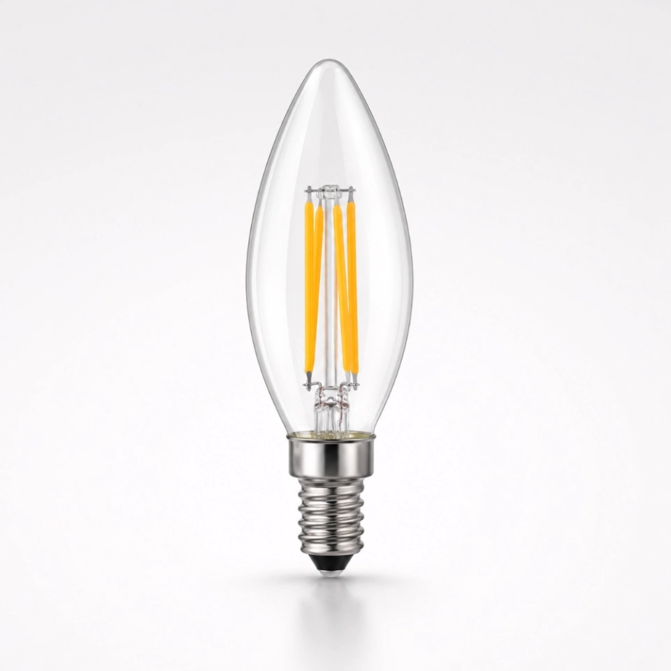 C35 Clear LED Filament Candle Bulb 4W E14 C35 Clear LED Filament Candle Bulb 4W E14