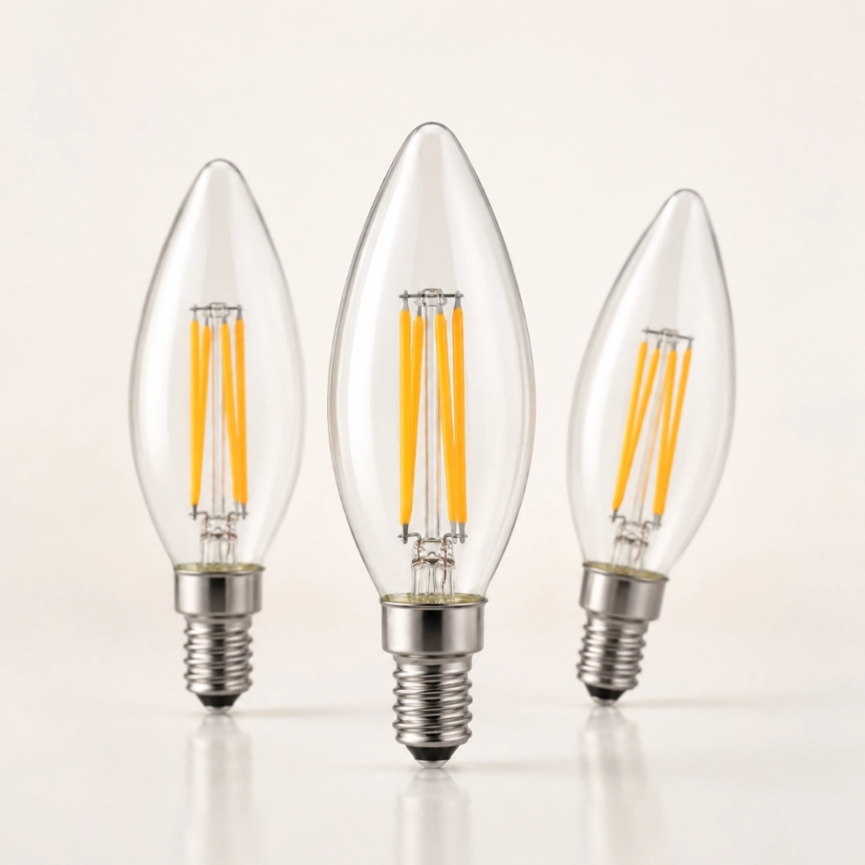 C35 Clear LED Filament Candle Bulb 4W E14 (2)