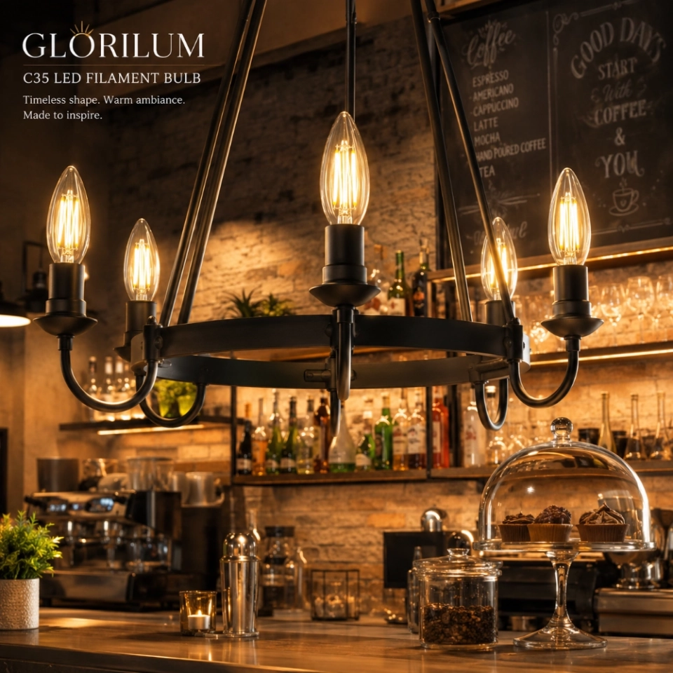 C35 Clear LED Filament Candle Bulb 4W E14 (7)