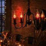 C35 Bent-Tip Hand-Painted Red LED Flame Bulb with S14 Screw Base – Decorative Ambient Light (7)