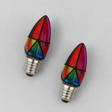 C35 Hand-Painted Stained Glass LED Bulb with E27 Base – Colorful Decorative Ambient Light (3)