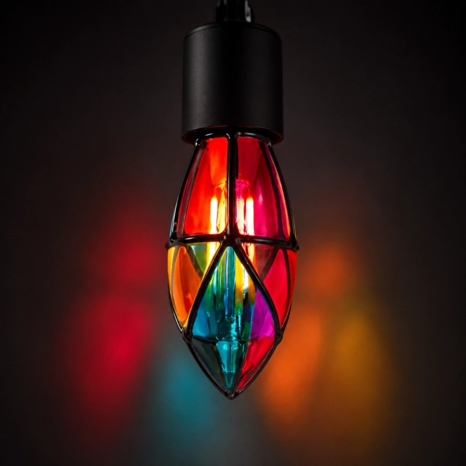 C35 Hand-Painted Stained Glass LED Bulb with E27 Base – Colorful Decorative Ambient Light (5) C35 Hand-Painted Stained Glass LED Bulb with E27 Base – Colorful Decorative Ambient Light (5)