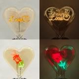 Custom Heart-Shaped Glass Decorative Light Bulb with Personalized Letter, Logo and Pattern Design for B2B Lighting Projects Custom Heart-Shaped Glass Decorative Light Bulb with Personalized Letter, Logo and Pattern Design for B2B Lighting Projects