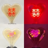 Custom Heart-Shaped Glass Decorative Light Bulb with Personalized Letter, Logo and Pattern Design for B2B Lighting Projects (2) Custom Heart-Shaped Glass Decorative Light Bulb with Personalized Letter, Logo and Pattern Design for B2B Lighting Projects (2)