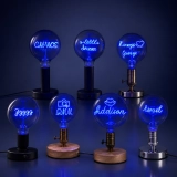 G125 Blue Letter LED Globe Bulb with Champagne Glass for Custom Name Atmosphere Lighting (6) G125 Blue Letter LED Globe Bulb with Champagne Glass for Custom Name Atmosphere Lighting (6)