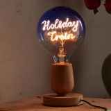 G125 Blue Top Clear Bottom Custom Letter LED Globe Bulb with Warm White Double-Line Filament