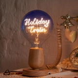 G125 Blue Top Clear Bottom Custom Letter LED Globe Bulb with Warm White Double-Line Filament (2)