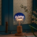 G125 Blue Top Clear Bottom Custom Letter LED Globe Bulb with Warm White Double-Line Filament (3) G125 Blue Top Clear Bottom Custom Letter LED Globe Bulb with Warm White Double-Line Filament (3)