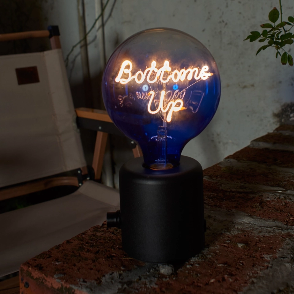 G125 Clear Top Blue Bottom Custom Letter LED Globe Bulb with Warm White Filament (7) G125 Clear Top Blue Bottom Custom Letter LED Globe Bulb with Warm White Filament (7)