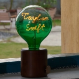G125 Clear Top Green Base Custom Letter LED Globe Bulb with Warm White Double-Line Filament (2)