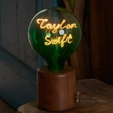 G125 Clear Top Green Base Custom Letter LED Globe Bulb with Warm White Double-Line Filament (4)