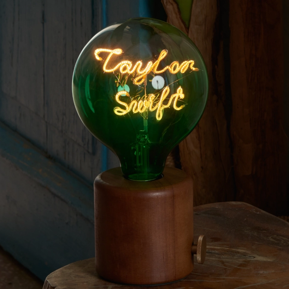 G125 Clear Top Green Base Custom Letter LED Globe Bulb with Warm White Double-Line Filament (4) G125 Clear Top Green Base Custom Letter LED Globe Bulb with Warm White Double-Line Filament (4)