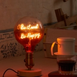 G125 Clear Top Red Base Custom Letter LED Globe Bulb with Warm White Double-Line Filament (2)