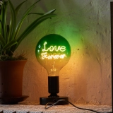 G125 Green Top Custom Letter LED Globe Bulb with Clear Bottom and Warm White Filament (2)