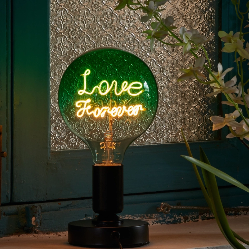 G125 Green Top Custom Letter LED Globe Bulb with Clear Bottom and Warm White Filament (3) G125 Green Top Custom Letter LED Globe Bulb with Clear Bottom and Warm White Filament (3)