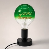 G125 Green Top Custom Letter LED Globe Bulb with Clear Bottom and Warm White Filament (4)