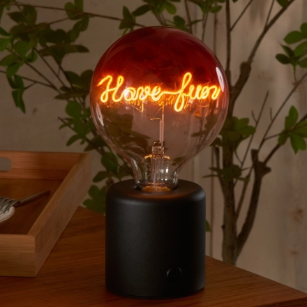 G125 Red Top Custom Letter LED Globe Bulb with Warm White Single-Line Filament G125 Red Top Custom Letter LED Globe Bulb with Warm White Single-Line Filament