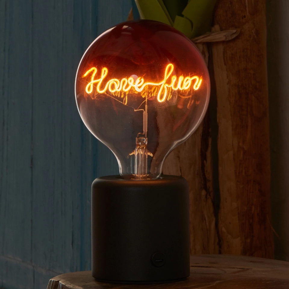 G125 Red Top Custom Letter LED Globe Bulb with Warm White Single-Line Filament (2) G125 Red Top Custom Letter LED Globe Bulb with Warm White Single-Line Filament (2)