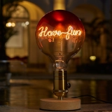 G125 Red Top Custom Letter LED Globe Bulb with Warm White Single-Line Filament (8) G125 Red Top Custom Letter LED Globe Bulb with Warm White Single-Line Filament (8)