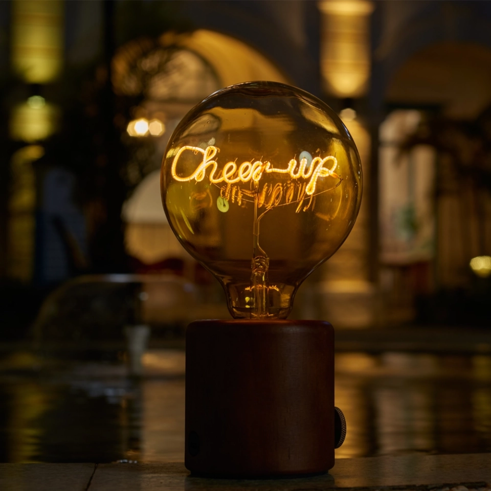G125 Reverse Two-Tone Custom Letter LED Globe Bulb with Clear Top and Lemon Yellow Base (6) G125 Reverse Two-Tone Custom Letter LED Globe Bulb with Clear Top and Lemon Yellow Base (6)