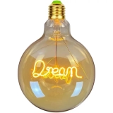 G125 Tea-Colored Custom Letter LED Globe Bulb with Hanging Single-Line Filament