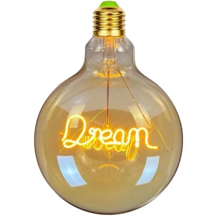 G125 Tea-Colored Custom Letter LED Globe Bulb with Hanging Single-Line Filament G125 Tea-Colored Custom Letter LED Globe Bulb with Hanging Single-Line Filament