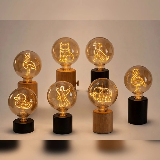 G125 Tea-Colored Custom Pattern LED Globe Bulb for Logo and Graphic Design