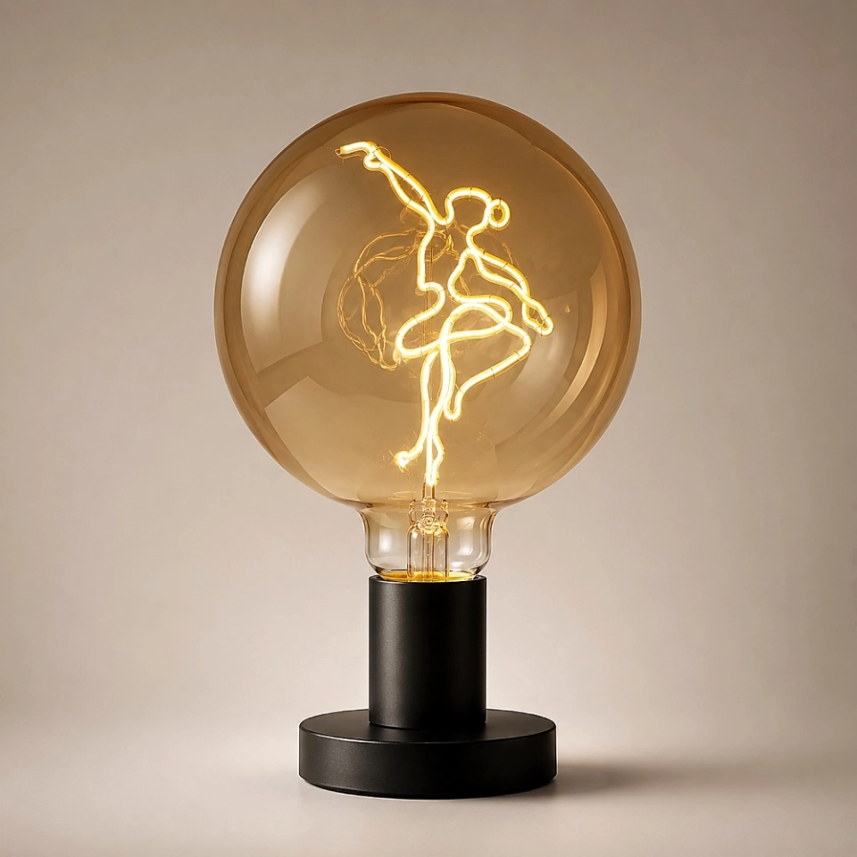 G125 Tea-Colored Custom Pattern LED Globe Bulb for Logo and Graphic Design (3)