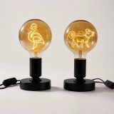 G125 Tea-Colored Custom Pattern LED Globe Bulb for Logo and Graphic Design (4)