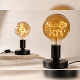 G125 Tea-Colored Custom Pattern LED Globe Bulb for Logo and Graphic Design (5)