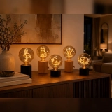 G125 Tea-Colored Custom Pattern LED Globe Bulb for Logo and Graphic Design (6)