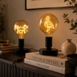 G125 Tea-Colored Custom Pattern LED Globe Bulb for Logo and Graphic Design (7)