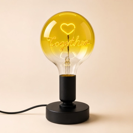 G125 Two-Tone Custom Letter LED Globe Bulb with Lemon Yellow Glass and Warm White Filament G125 Two-Tone Custom Letter LED Globe Bulb with Lemon Yellow Glass and Warm White Filament