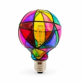 G95 Hand-Painted Stained Glass LED Globe Bulb – Colorful Decorative Ambient & Party Light G95 Hand-Painted Stained Glass LED Globe Bulb – Colorful Decorative Ambient & Party Light