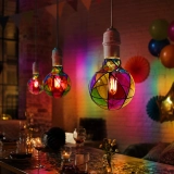 G95 Hand-Painted Stained Glass LED Globe Bulb – Colorful Decorative Ambient & Party Light (4)