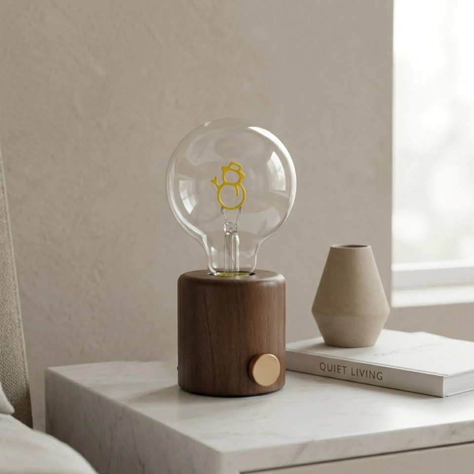 G95 Clear Glass LED Bulb with Snowman LED Light Plate (2) G95 Clear Glass LED Bulb with Snowman LED Light Plate (2)