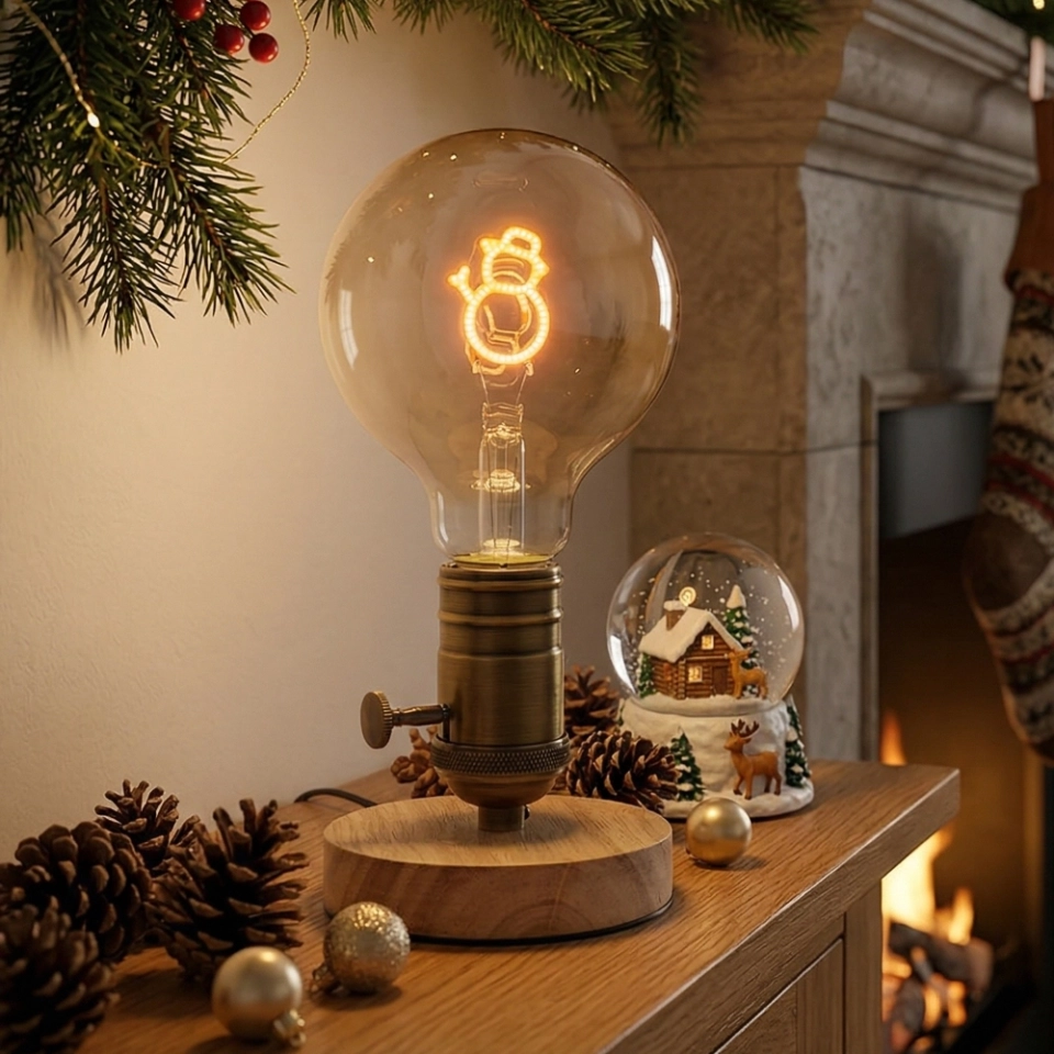 G95 Champagne Glass LED Bulb with Snowman LED Light Plate (6) G95 Champagne Glass LED Bulb with Snowman LED Light Plate (6)
