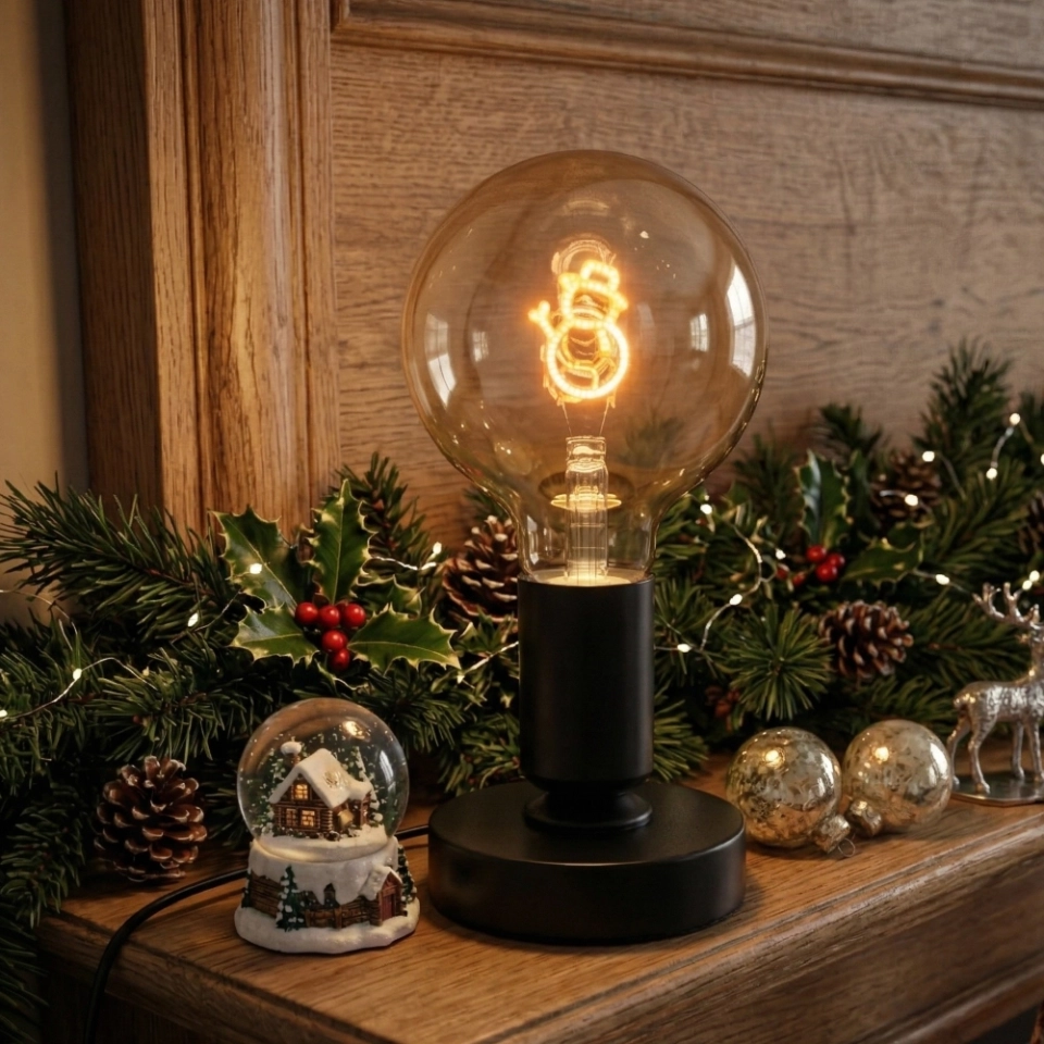 G95 Champagne Glass LED Bulb with Snowman LED Light Plate (7) G95 Champagne Glass LED Bulb with Snowman LED Light Plate (7)
