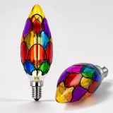 GLORILUM ST19 Colorful Stained Glass LED Filament Bulb, E27/E26 Decorative Firework Effect Bulb for Ambient Lighting (5)