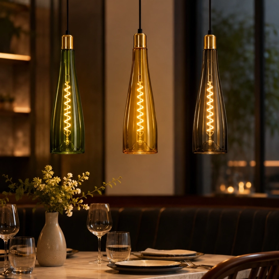 GLORILUM Wine Bottle-Shaped LED Filament Light, E27 Decorative Colored Glass Bulb for Bars, Restaurants and Hotel Lighting (4) GLORILUM Wine Bottle-Shaped LED Filament Light, E27 Decorative Colored Glass Bulb for Bars, Restaurants and Hotel Lighting (4)