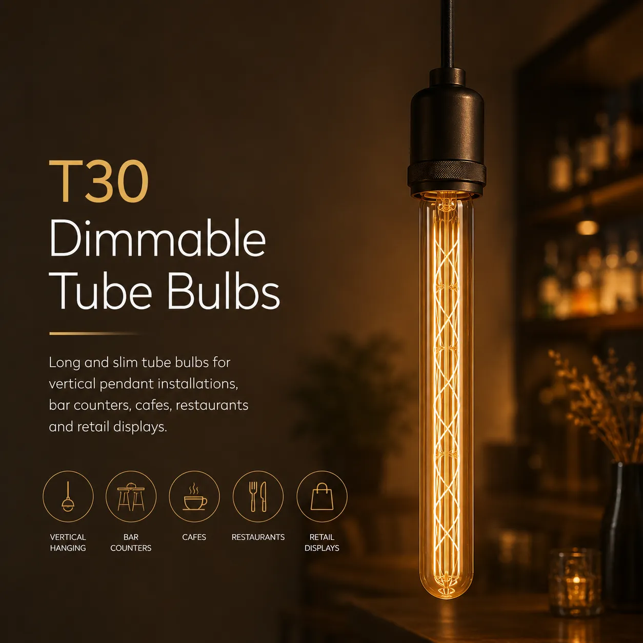 T30 Dimmable Tube Bulbs