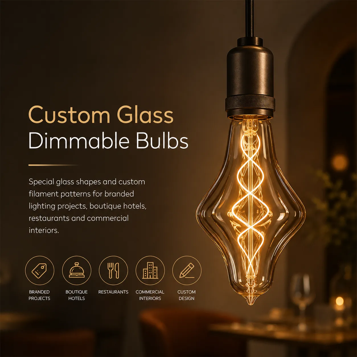 Custom Glass Dimmable Bulbs
